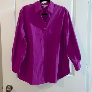 Athleta, purple, oversized button down shirt, size small